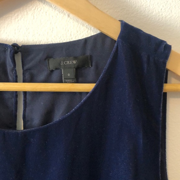 Jcrew velvet Navy blue dress - Picture 2 of 5